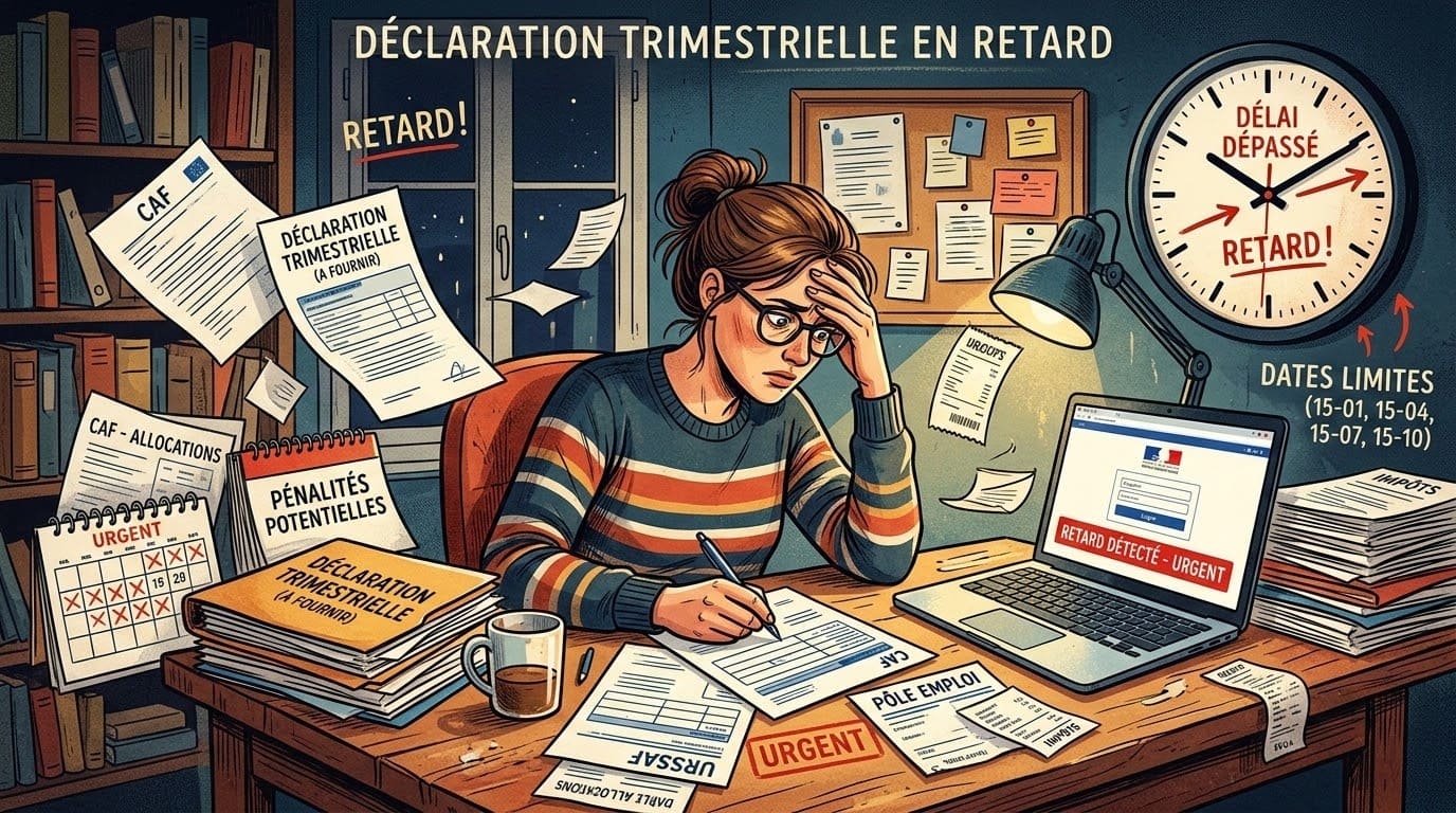 Illustration - Déclaration trimestrielle en retard : Vais-je perdre mes droits CAF ?